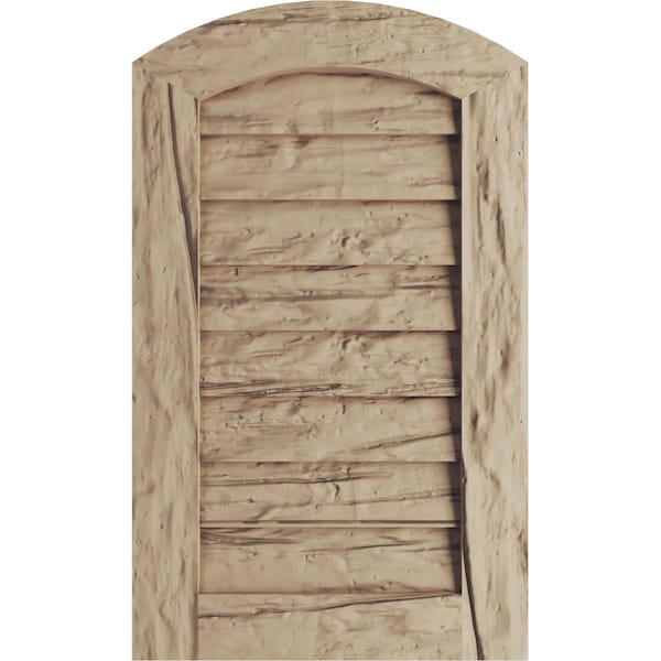 Ekena Millwork Timberthane Riverwood Arch Top Faux Wood Non-Functional Gable Vent, Primed Tan, 32"W x 48"H GVURAR32X48DRWPR - main